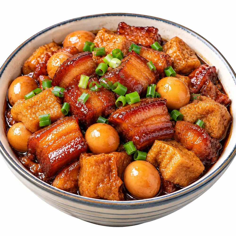 Braised Pork Belly with Quail Eggs